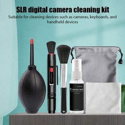 Multifunctional Cleaning Kits Professional Air Blower DSLR Lens Cloth Pen Brush Cleaning Tool For CCD Sensor Lens Keyboards Camera Digital Electronic Products Mobile Phones