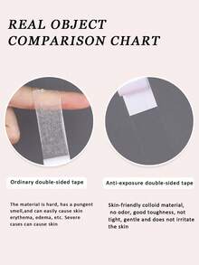 2 rollos de cinta adhesiva doble cara impermeable, de fijación fuerte todo el día, diseño transparente e invisible, adecuada para fijar el pecho y la ropa en el escote para evitar la exposición - Multicolor - Ver 10