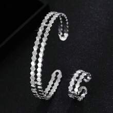 Vòng cửa tay áo Khối Zirconia  Trang trí - Bạc - Xem 17