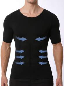 Men's High Stretch Crew Neck Short Sleeve Fitness T-Shirt - Slim Fit Athletic Top, Solid Color For Gym & Casual Wear, All Season | Fashionable Design | Highly Elastic Fabric