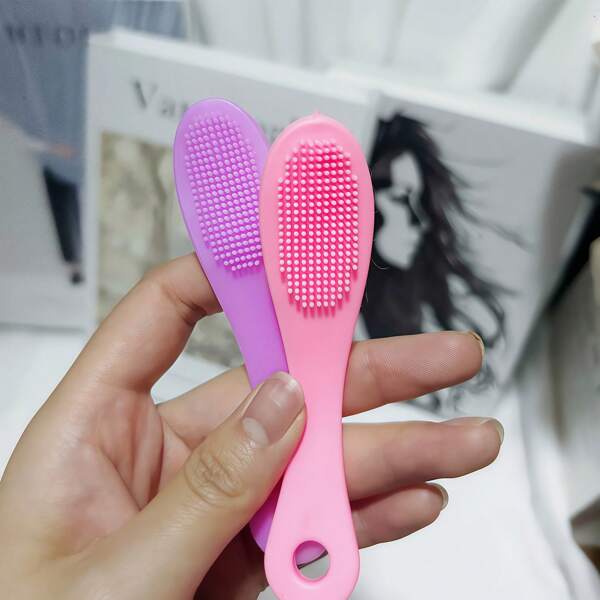 1pc/4pcs, Silicone Nose Brush, Silicone Lip And Nose Cleaning Brush, Facial Cleaning Brush, Mini Finger Nose Cleaning Brush, Silicone Facial Cleaning Brush, Used For Blackhead Removal And Skincare, Massage And Deep Cleaning