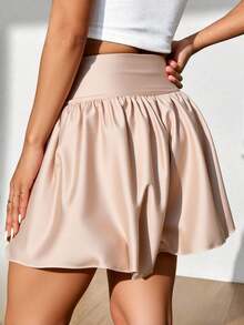 Falda globo mujer dama corta - Champán - Ver 3