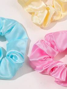 11pcs Simple Casual Girl Style Solid Color Hair Scrunchies/Headbands, Suitable For Girls Daily Use, Washing Face, Makeup, Random Color Shipped - Multicolor - View 2