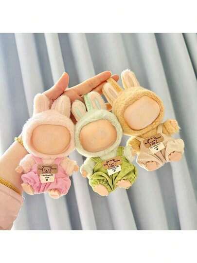 1 pieza [Solo ropa] Decoración de llavero con muñeca, overol mono lindo (Solo ropa, color aleatorio de los accesorios pequeños en la ropa, ¡Comprador tenga cuidado si es exigente!)