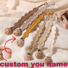 2 piezas Clip personalizado para chupete de bebé con estampado de lunares lindos, patrones personalizados para niños y niñas, clip universal para chupete de bebé, adecuado para Halloween, bautizo, Acción de Gracias, regalos de Navidad, decoraciones familiares de baby shower - Multicolor - Ver 6