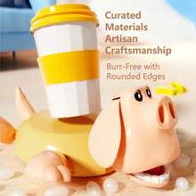 1pc Cute Piggy Coaster With Press-To-Open Mouth & Limbs, Will Laugh Piggy Coaster,Piggy Coaster With Funny Expression When You Put A Glass On His Back, Funny Teacup Holder, Thickened Anti-Slip Heat Insulation, Yellow & White Design, Gag Gifts For Pig Lovers, Desk Piggy Decoration, Desktop Decor,Fun Gift,Perfect For Easter, Thanksgiving, Mother's Day, Father's Day, Or Graduation Gifts, Heat Insulation Pad | Playful Design | Antislip Base