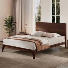 MERAX Mid-Century Modern Full Size 12 Inch Bamboo Wood Platform Bed With Wood Slat Support, No Box Spring Needed, Easy Assembly,Chocolate - Chocolate-Full Size - View 3