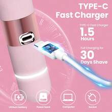 Bikini Trimmer For Women, Glow Aura Womens Shaver, Quiet Dual Head Waterproof Cordless Rechargeable Painless Trimmer For Underarms, Legs, Body(Pink) - Pink - View 5