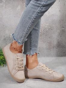 2025 Niche Casual Versatile Minimalist Fashion Comfortable Sneakers - Beige - View 6