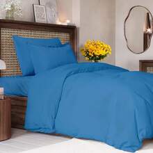 Cover Queen Size Set - Extra Soft Queen Size Duvet Cover 90 X 90 With 2 Pillow Shams - Hotel Luxury Easy Care And Fade Free W/ Zipper Closures & Ties - Breathable Bedding Set (Light Sage Green) - 21 - 牛仔藍(無被子) - 查看 1