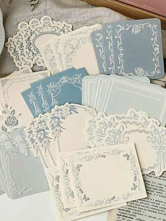 Una scatola di 30 fogli adesivi semplici e creativi con goffratura, materiali per il fai-da-te, collage, artigianato, regali per feste, album di ritagli personalizzati, materiale scolastico, articoli di cartoleria per il ritorno a scuola