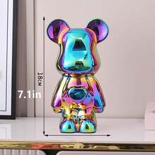 Decoración de oso de cerámica de 28 cm con forma de corazón, figura de oso de peluche de dibujos animados, decoración de alta gama para sala de estar, gabinete, gabinete de TV y ornamento para mostrador de bar - Multicolor - Ver 22