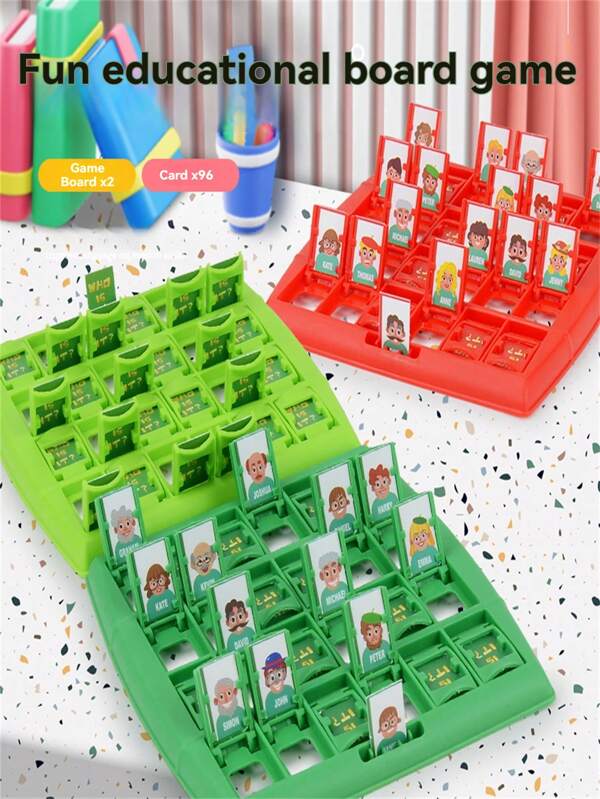 Wer bin ich "Brettspiel: Ein Zweispielerspiel für Innen- und Außenszenen, ein Tischspiel für den Erwachsenen-Kind-Kontakt, zur Schulung von Denk- und Ausdrucksfähigkeiten. (Zufällige Farbe)