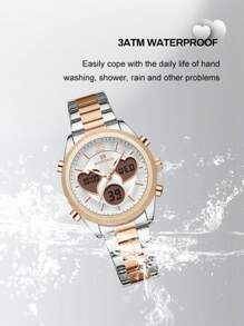NAVIFORCE NAVIFORCE Dial Quartz Analog LCD Digital Watches Seiko Movement Playful Watch Unique Design Of Heart-Shaped Fashion Casual Girlfriend Gifts Clock 5045S,With Gift Box,Perfect Gifts,Perfect For Business Casual/Sporty/Party/Street/IndustrialStyle/Gym/Sport/Refreshing/Young/Business