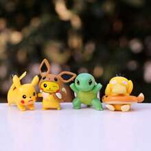 pokemon 2/4/8 Stücke sortierte Miniatur Cartoon Figuren: Taschenmonster Figürchen, Heimdekoration, Auto Innenausstattung Zubehör, Büro Schreibtisch Spielzeug, Blind Box Geschenke (zufällige Stile, gleiche Wahrscheinlichkeit)