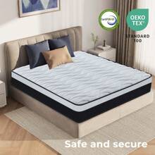 Matelas 90x190, Hauteur 23 cm, Matelas à Ressorts Ensachés avec Mousse à Mémoire de Forme Mixte, Latex, ÖkoTex, Matelas pour Adultes et Enfants