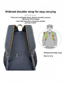 轻便可折叠涤纶背包 | 透气大容量包，适合旅行、徒步旅行和露营。户外探险旅行包、徒步旅行装备、多功能通勤和运动包