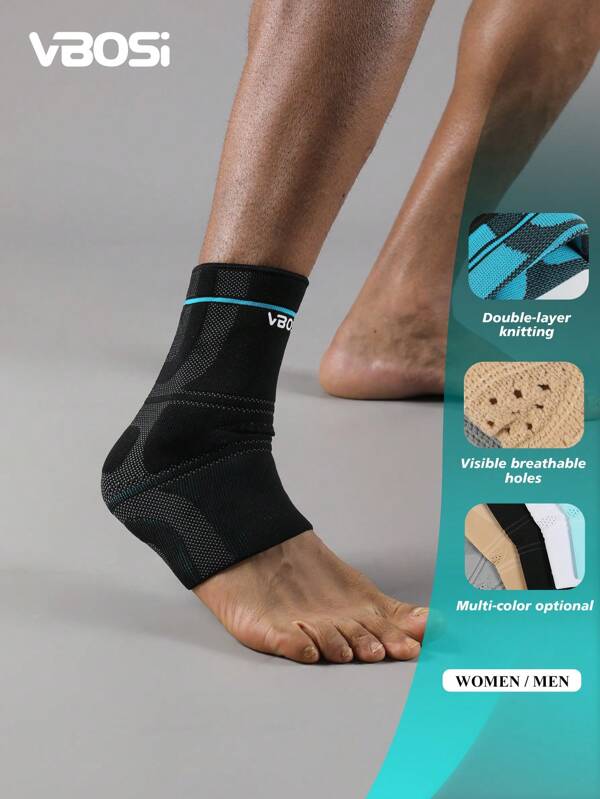 VBOSI 1 Piece Women Men Breathable Compression Ankle Sleeve – Unisex Support For Basketball, Badminton & Gym Workouts