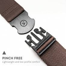 The Original Unisex Adventure Belt, Heavy Duty Elastic Webbing, Non-Metal Travel Friendly Buckle - Brown - View 2