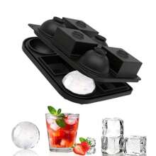 1 pieza Molde de cubitos de hielo de silicona, artículos de cocina, utensilios de cocina, bandejas de cubitos de hielo, bandejas de cubitos de hielo de silicona fáciles de soltar y flexibles de 6 cubitos con tapa extraíble resistente a derrames, para congelador