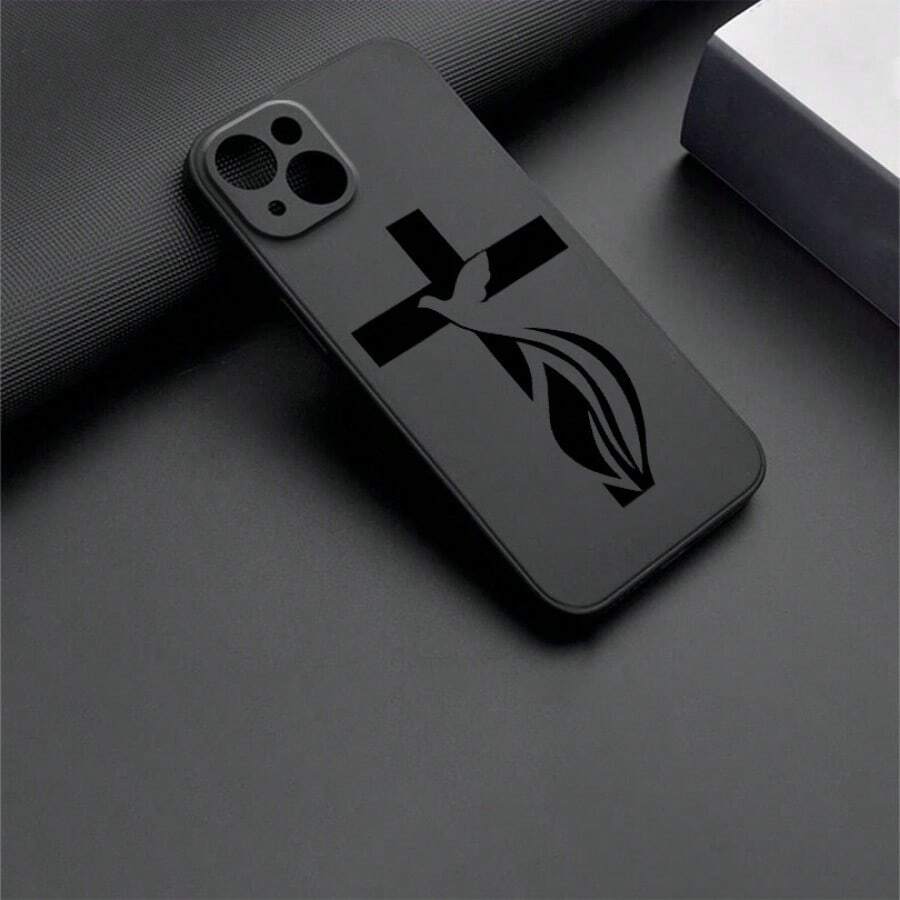 Funda de teléfono móvil con diseño de arte de paloma cruzada, adecuada para 16 15 14 13 12 11 Pro Max, regalo para hombres y novias - Negro - Ver 1