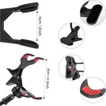 ITART Plastic Flexible Long Arms Gooseneck Clip Clamp Stand Universal Cell Phone Holder Black