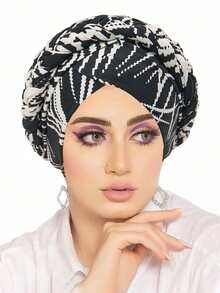 1pc Floral Printed Head Scarf/Bandana Cap, Versatile Chemo Hat Head Wrap For Women Daily Wear Turban For Dress, Beach, Holiday, Accessories, Travel Essential - A - View 12