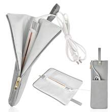 1 pieza Bolsa para plancha de pelo de alta temperatura, bolsa de almacenamiento resistente al calor con diseño colgante para mujeres, plancha de pelo, bolsa para tenacillas, resistente al calor hasta 300°C - Multicolor - Ver 12