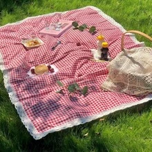 1 pieza Mantilla para picnic al aire libre, manta impermeable para acampar, tela portátil para picnic - Rojo - Ver 3