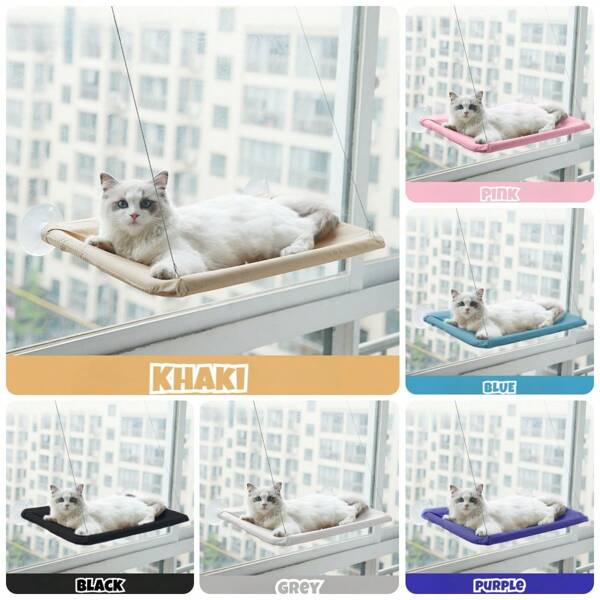 Cama de ventana montada en la ventana Sunny Seat, Percha de ventana para gatos, Hamaca para gatos con montaje fácil y limpieza fácil