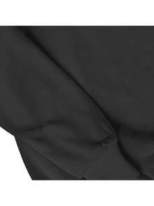 Premium Basic Plain Winter  Sweatshirt - 黑色 - 查看 4