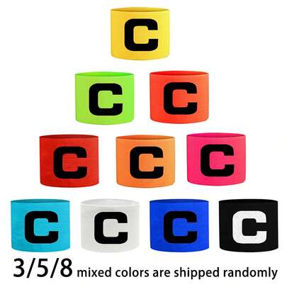 2025 New 3/5/8pcs Mixed Color Team Captain Armband, Nylon Material, High Elasticity No Tightness, Accurate Position Indication, Suitable For Training & Match, Your Best Football Sports Partner