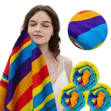 1pc, BrandName 2025 New Microfiber Quick-Dry Beach Towel With Beach Towel Fastening Strap- Extra Large 175*90cm, UV Protection & Antibacterial, Lightweight & Compact For Beach, Pool, Yoga, Travel Essentials Travel Accessories Beach Essentials