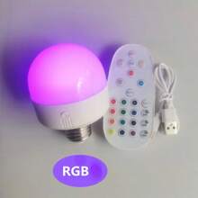 Rechargeable Smart Light Bulb With Remote And Timer,Battery Operated Light Bulb For Sconces And Lamps,Detachable Charging For Non-Hardwired Fixture, 3 Color Temperatures + 12 RGB Colors,1/2pcs E26/27