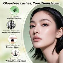 [130Pcs] GENIELASH Glue-Free Petal Eyelash For Beginner Self Adhesive Eyelashes Natural False Eyelashes No Need Glue