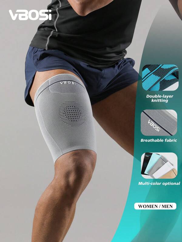 VBOSI 1 Piece Women Men 3D Knitted Compression Thigh Support Sleeve – Lightweight & Breathable For Sports And Everyday Use