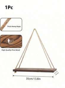 SHEIN X Milania 1/2/3pcs Minimalist Weaving Wall Hanging, Plant Hanger Indoor Hanging Plante,Hanging Shelves For Wall, Rustic Wood Farmhouse Rope Shelf,Boho Fabric Woven Storage Board Tapestry Hanging Shelf Design Hanging Decoration For Home Decoration For Bathroom, Office, Veranda, Bedroom, Living Room And More