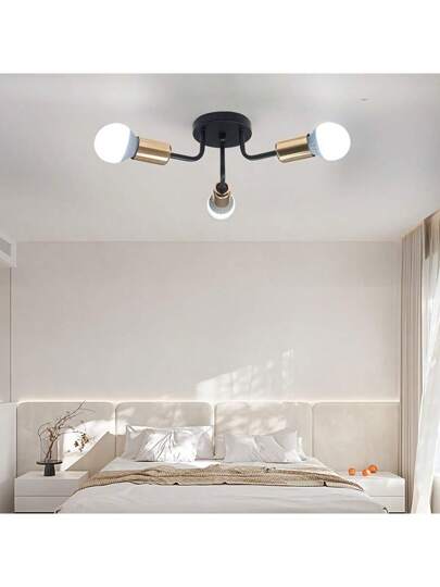 Nordic Ceiling Light, Simplistic Bedroom/Dining Room/Study Iron Art Hang Lamp, Bulbs Not Included view 6