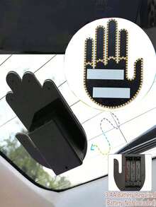 带遥控手势的汽车指示灯、汽车 LED 灯、路怒标志、装饰性琥珀色手势指示灯、遥控车辆装饰，不含电池 - 黑色 - 查看 4