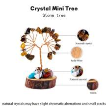 1PC Mini Natural Gemstone Chakra Lucky Tree With Wood Base | Home Office Desk Living Room Crystal Decor