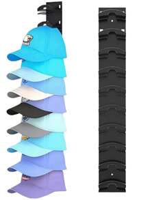 1 pièce Organisateur de casquette de baseball, support de casquette adhésif monté au mur pour jusqu'à 20 casquettes, support d'affichage de chapeaux multicouches pour porte, placard, mur de chambre, options d'installation double