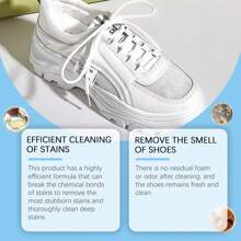 jakehoe 1/2 Set Of White Shoe Foam Cleaner, Deodorizing 100ML Foam Mousse Sneaker Upper, Clean And Wash-Free Whitening Cleaner, Suitable For LITTLE WHITE SHOES, A LEATHER BAG, CANVAS SHOE, Give Gifts To Friends (New And Old Models Are Randomly Sent)
