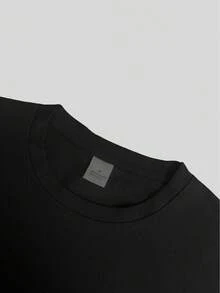 Men's Casual Short Sleeve T-Shirt With JavaScript (Script) Logo Print - Summer Crew Neck Coding Theme T-Shirt For Web Developers, Programmers And Tech Enthusiasts - Machine Washable Tech Gift Idea - 黑色 - 查看 3