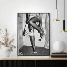 1 pieza, Arte de pared de moda lujosa para mujer, decoración de fiesta con estilo feminista y vibrante, estilo universitario, póster vintage en blanco y negro, pintura de lienzo minimalista, adecuado para decoración del hogar, carrito bar, cafetería, patio, regalo de cumpleaños, sala de estar, dormitorio, oficina, cocina, baño, el regalo perfecto para tus amigos, decoración de pared, sin marco