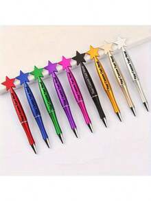 13 Colors Personalized Custom Creative Heart, Butterfly, Star, Flower Shaped Ballpoint Pens, Valentine's Day Gift School Supplies, Back To School - Multicolor - View 4