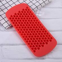 Rejilla de hielo de silicona de 150 agujeros, molde en forma de corazón mini, bandeja de cubos de hielo de 1 cm, molde de pegamento de cristal DIY, molde de gránulos de cera de pintura de fuego - Rojo - Ver 2