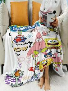 SPONGEBOB 1pc SpongeBob Printed Blanket - Warm Flannel, Multi-Color Digital Printing, All Season Tear-Resistant, Machine Washable, Suitable For Sofa, Bed, Office, Camping, Travel, Birthday And Holiday Gifts, Polyester Fiber, Holiday Gift | Retro Patchwork | Soft Flannel Material