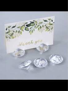 5Pcs Imitation Crystal Rhinestone Card Holder Table Number Name Seating Labels Placecard Clips Photo Picture Cards Display Stand - Clear - View 9