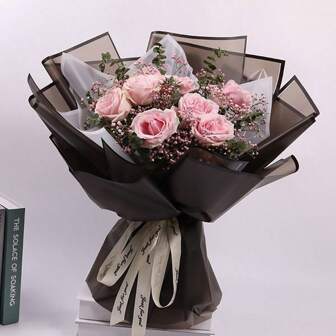 Translucent Matte Floral Wrapping Paper, Florist-Use Flower Wrap Material, Solid Color Korean Style Floral Decoration Paper
