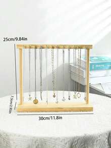 1/2 Giá đỡ trưng bày vòng cổ bằng gỗ óc chó cao cấp, giá đựng trang sức cho vòng cổ, vòng tay và phụ kiện dành cho nữ, hộp đựng đồ dùng du lịch, đồ dùng học tập, đồ trang trí phòng. - Màu gỗ - Xem 17